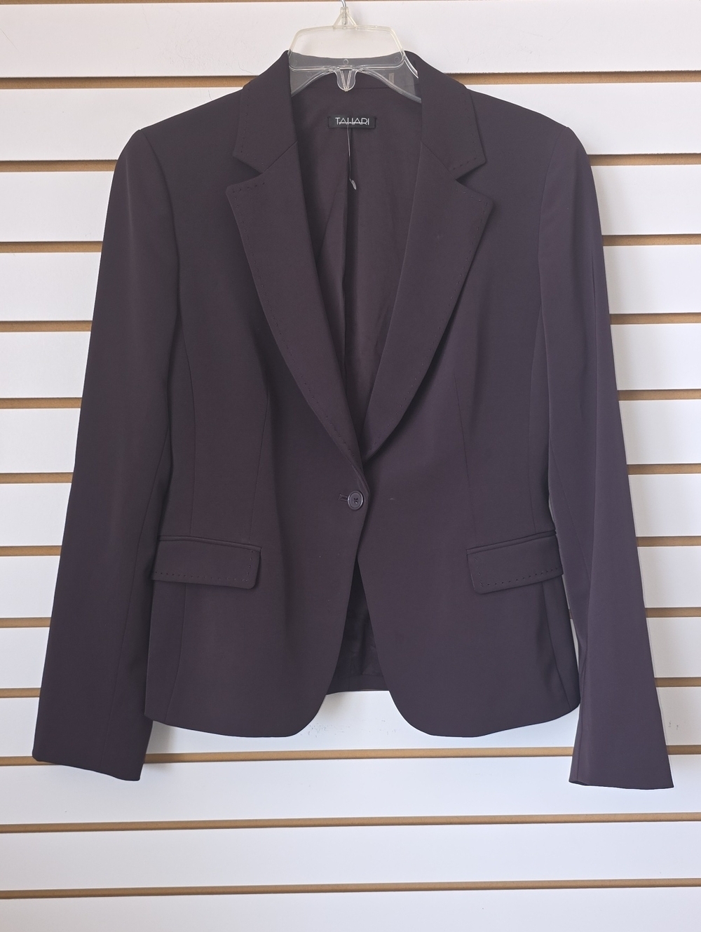 Tahari Single-Button Blazer Eggplant